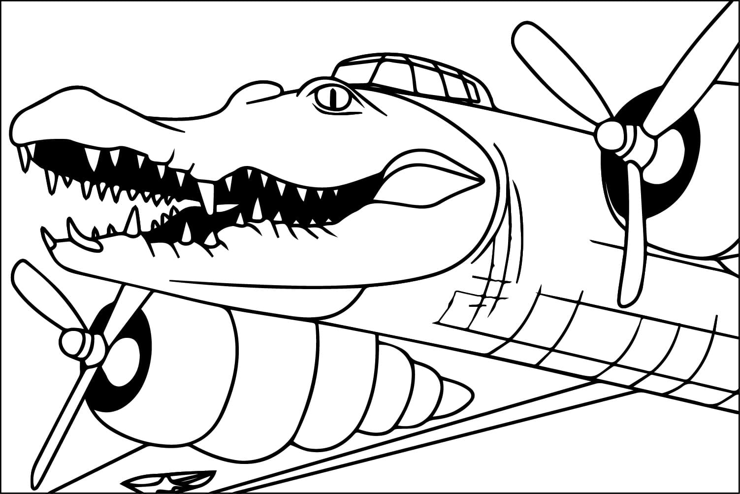 Bombardiro Crocodillo coloring page