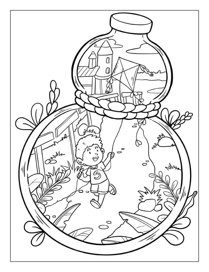 Boy Life Inside Jar