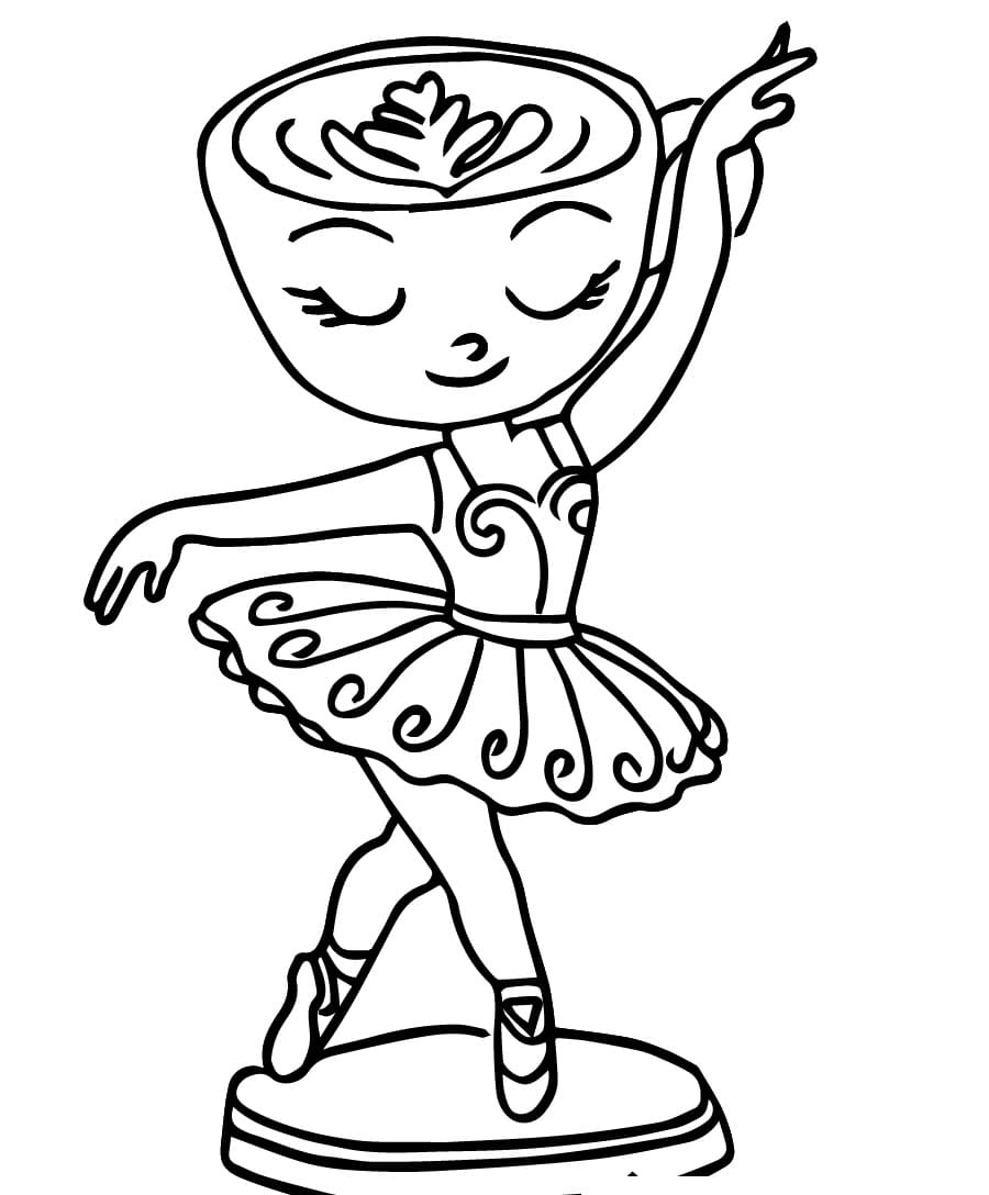 Brainrot Ballerina Cappuccina coloring page