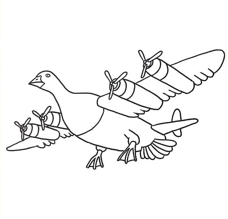 Brainrot Bombombini Gusini coloring page