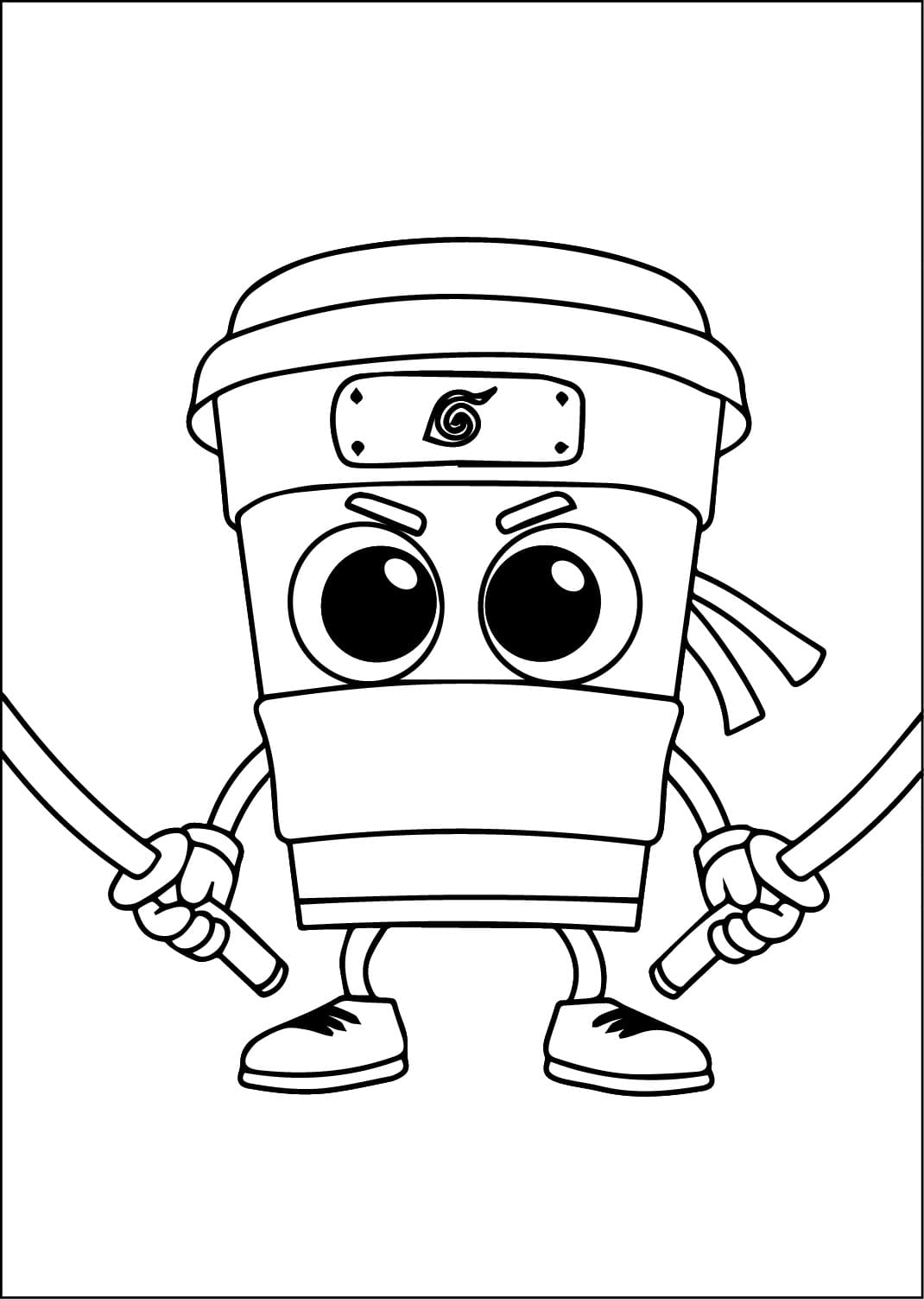 Brainrot Capuchino Assassino coloring page