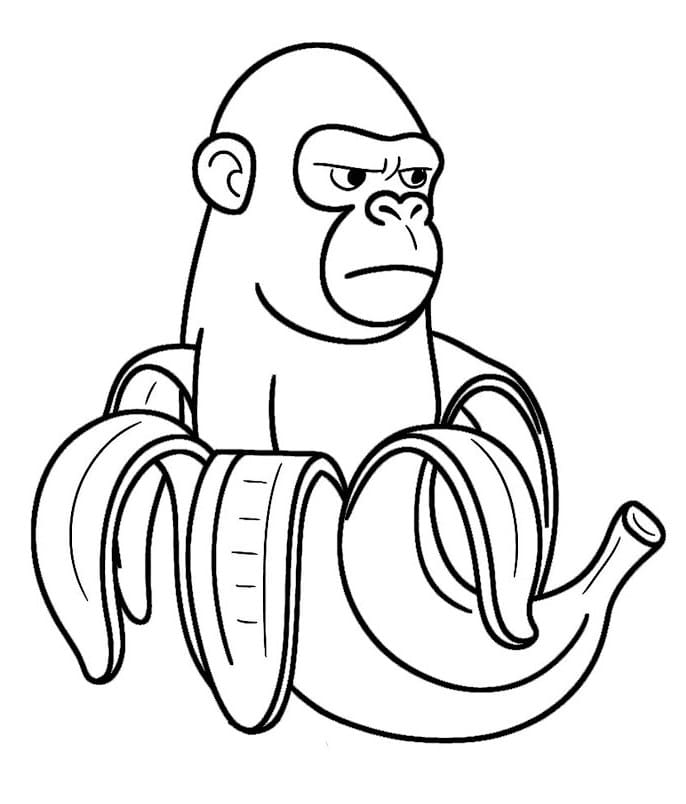 Brainrot Chimpanzini Bananini coloring page