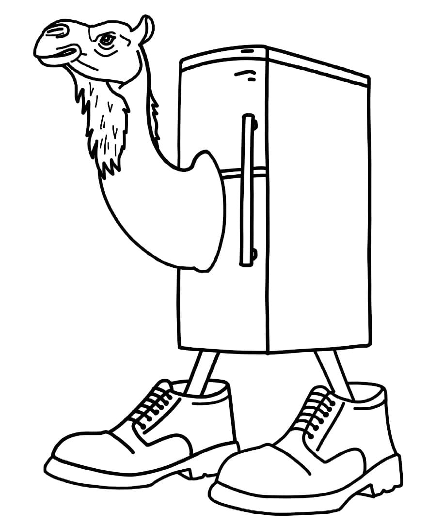 Brainrot Frigo Camelo coloring page