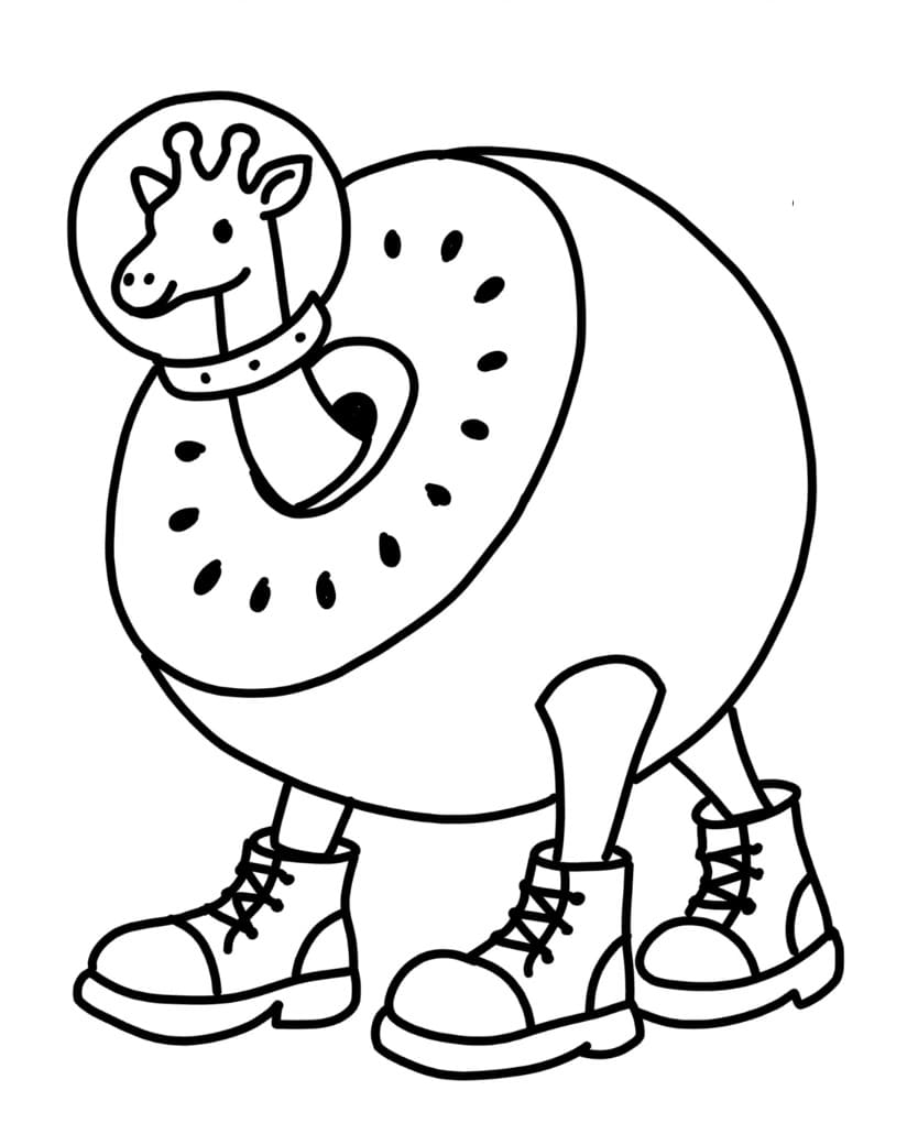 Brainrot Giraffa Celeste coloring page