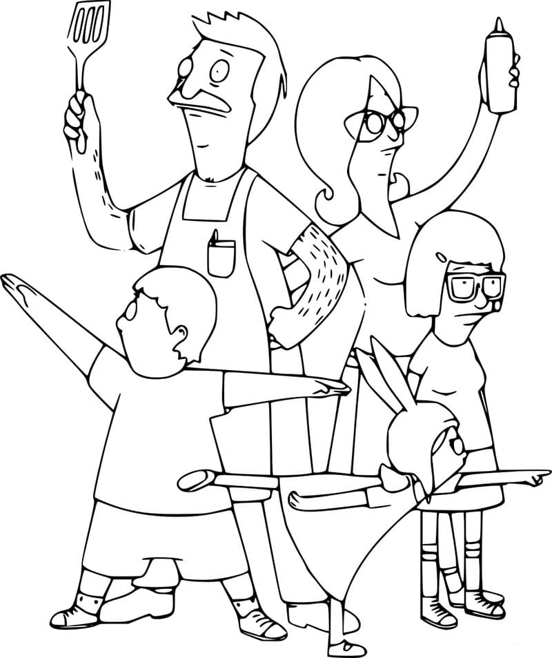 Characters from Bob’s Burgers coloring page
