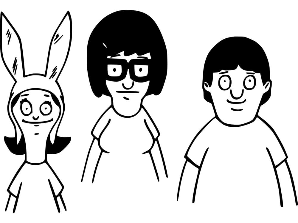 Characters in Bob’s Burgers coloring page