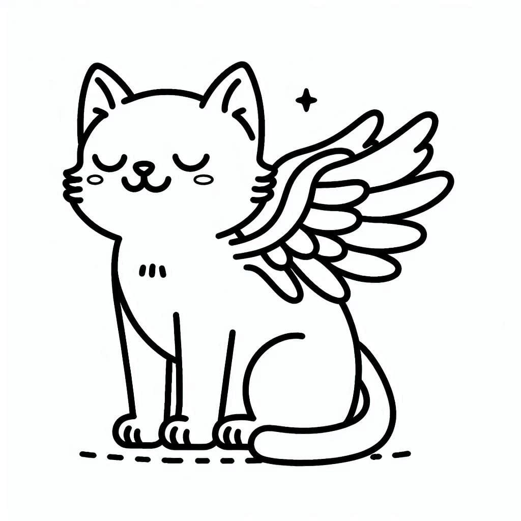Cheerful Winged Cat