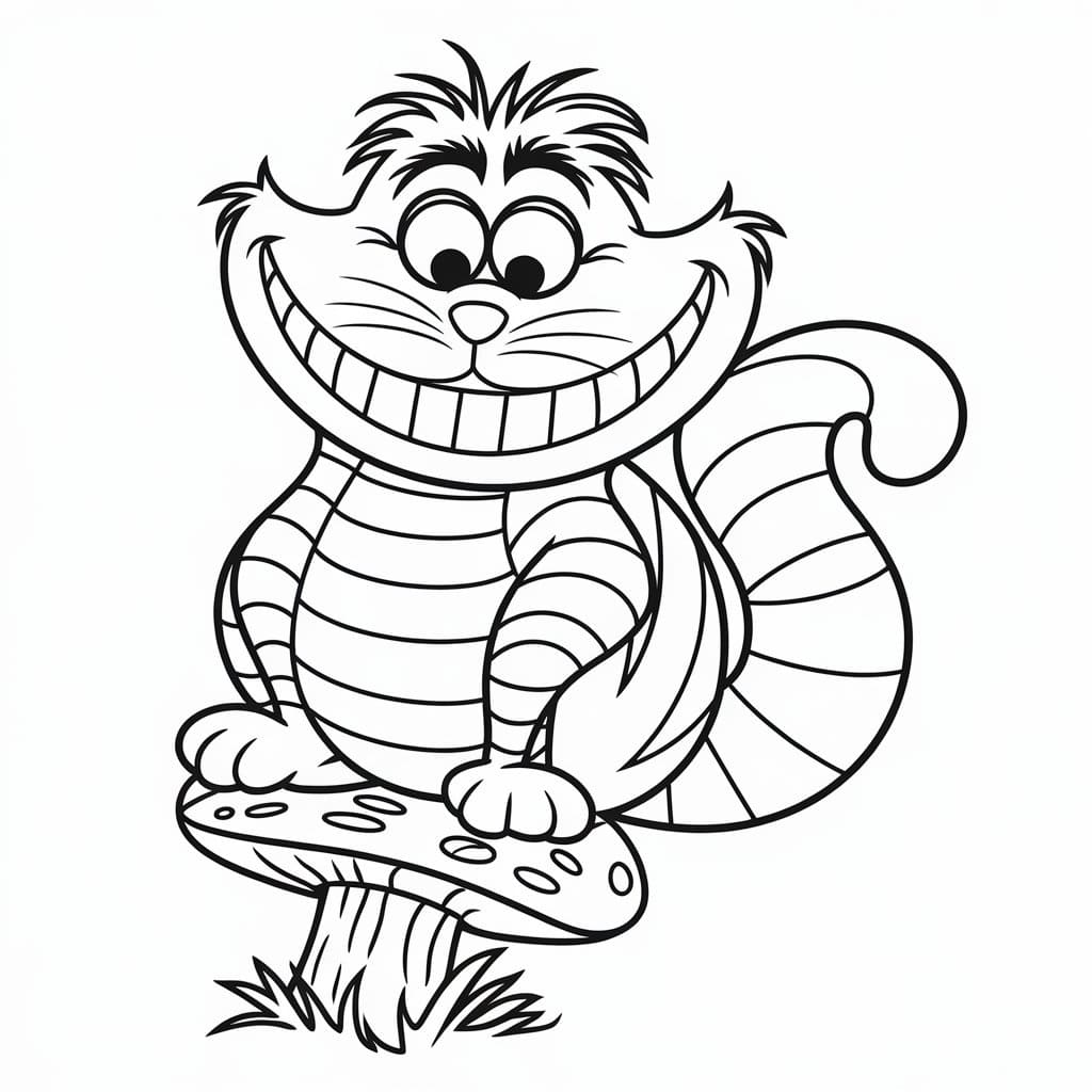 Cheshire Cat on Mushroom
