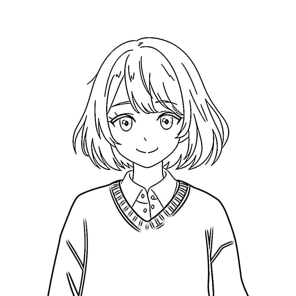 Cool Anime Girl smiling