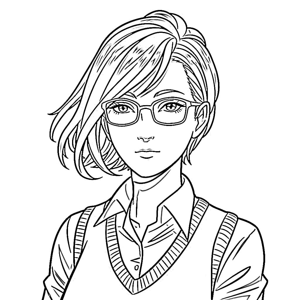 Cool Anime Girl with Glasses