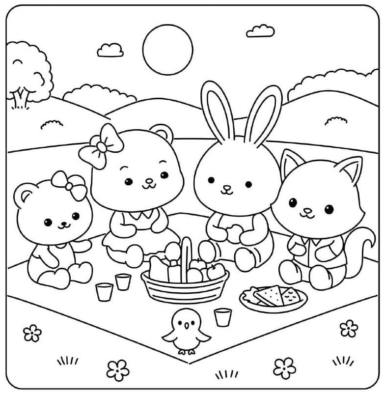 Cuddly Friends coloring pages