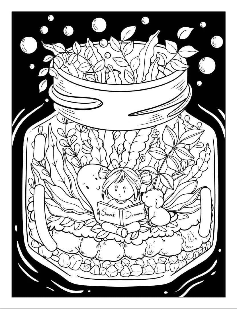 Cute Life Inside Jar
