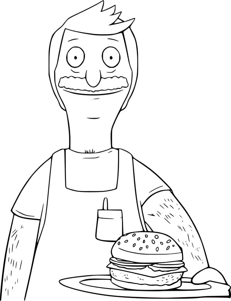 Drawing of Bob’s Burgers coloring page