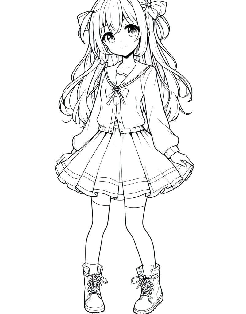 Drawing of Cool Anime Girl