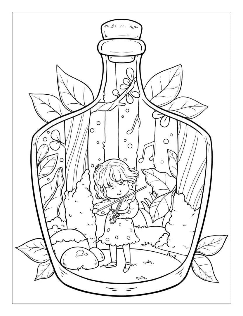 Drawing of Life Inside Jar