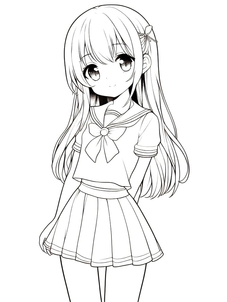 Free Drawing of Cool Anime Girl