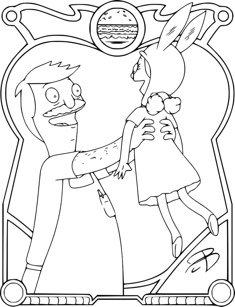 Free Printable Bob’s Burgers coloring page