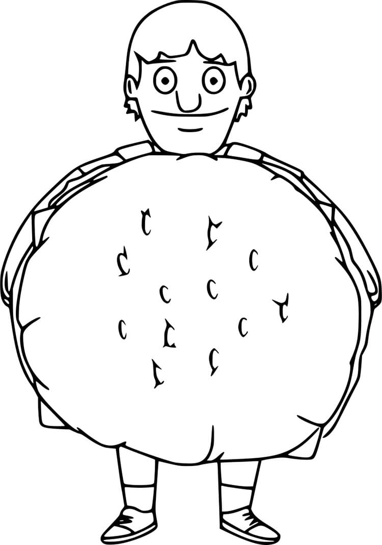Gene Belcher from Bob’s Burgers coloring page