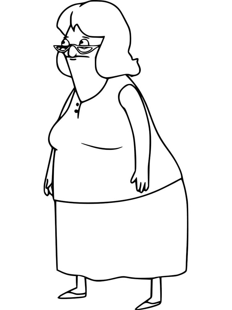 Gloria Genarro from Bob’s Burgers coloring page