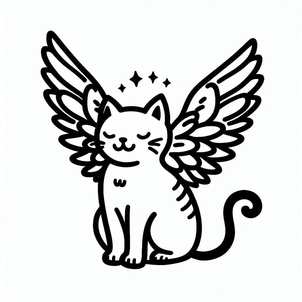 Happy Winged Cat