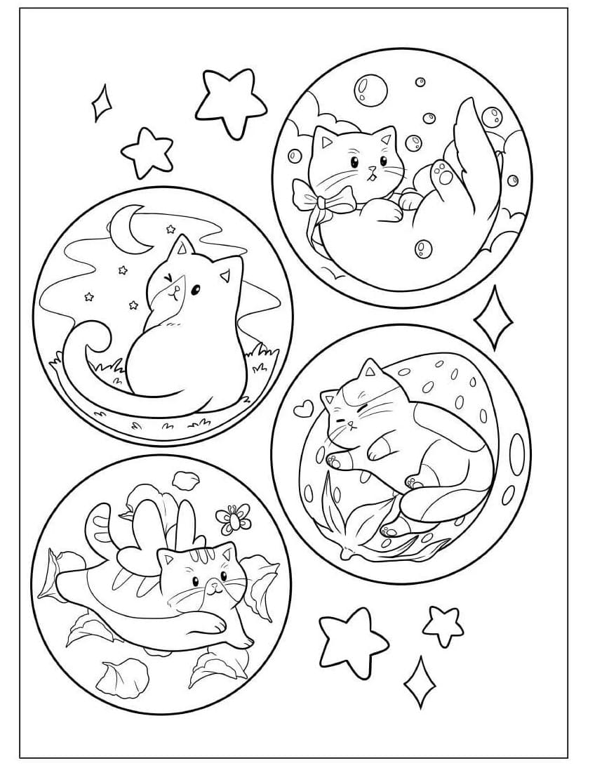 Tiny Cats coloring pages