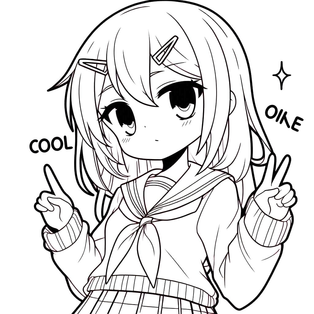 Print Cool Anime Girl