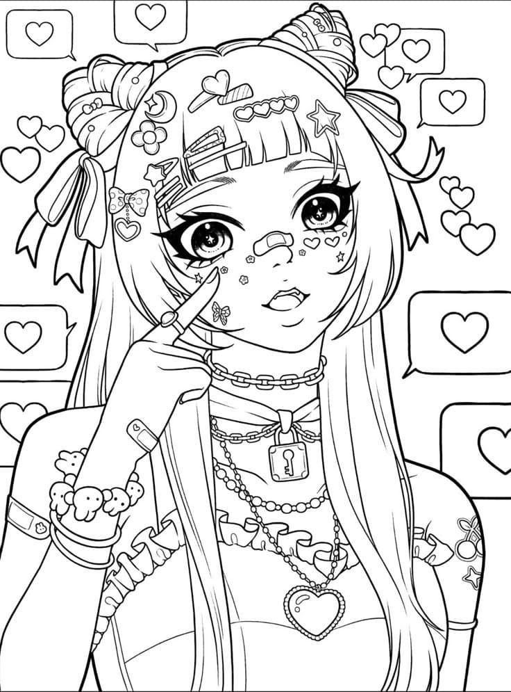 Printable Cool Anime Girl