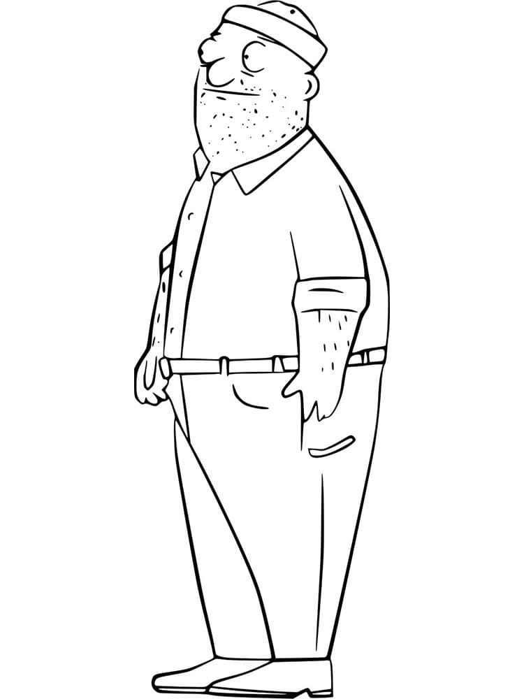 Teddy Carpenter from Bob’s Burgers coloring page