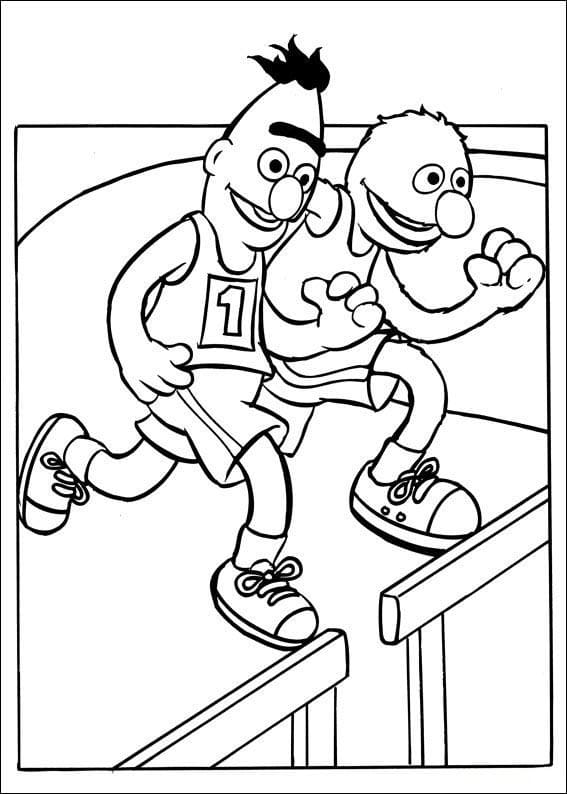 Bert and Grover coloring page