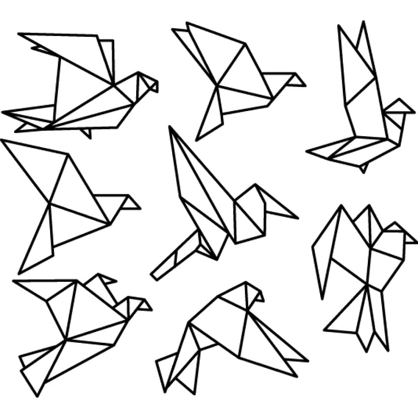 Origami coloring pages