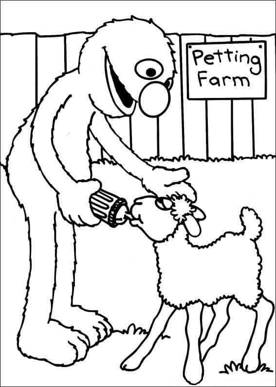 Cute Grover coloring page