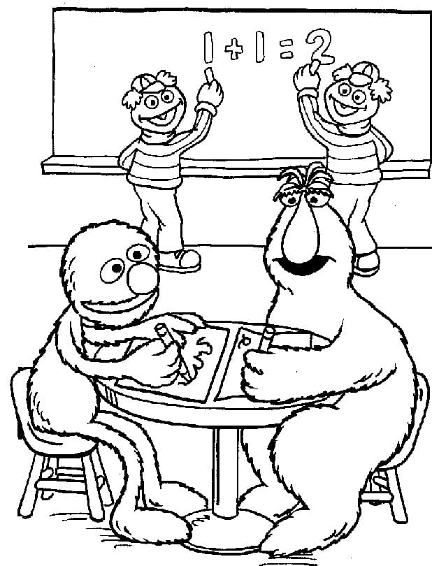 Drawing of Grover coloring page