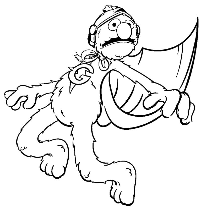 Flying Grover coloring page