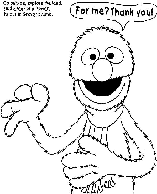 Free Drawing of Grover coloring page