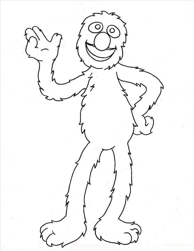 Friendly Grover coloring page