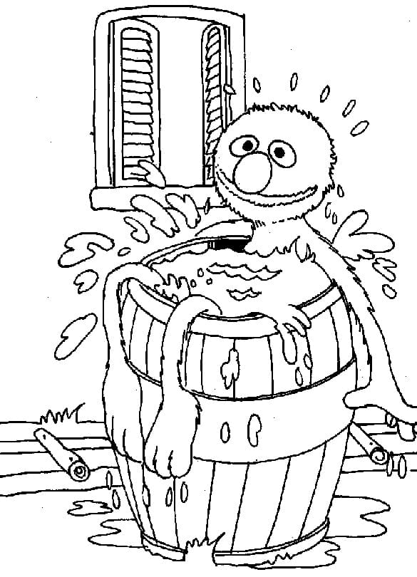 Funny Grover coloring page