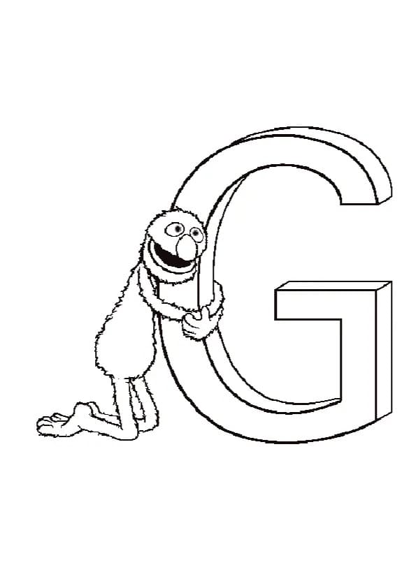 Grover and Letter G coloring page