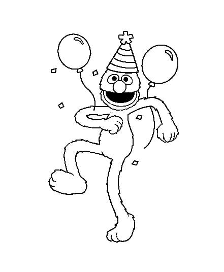 Grover With Balloon coloring page