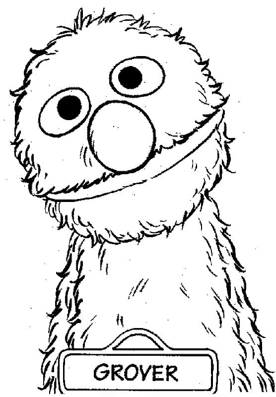 Happy Grover coloring page