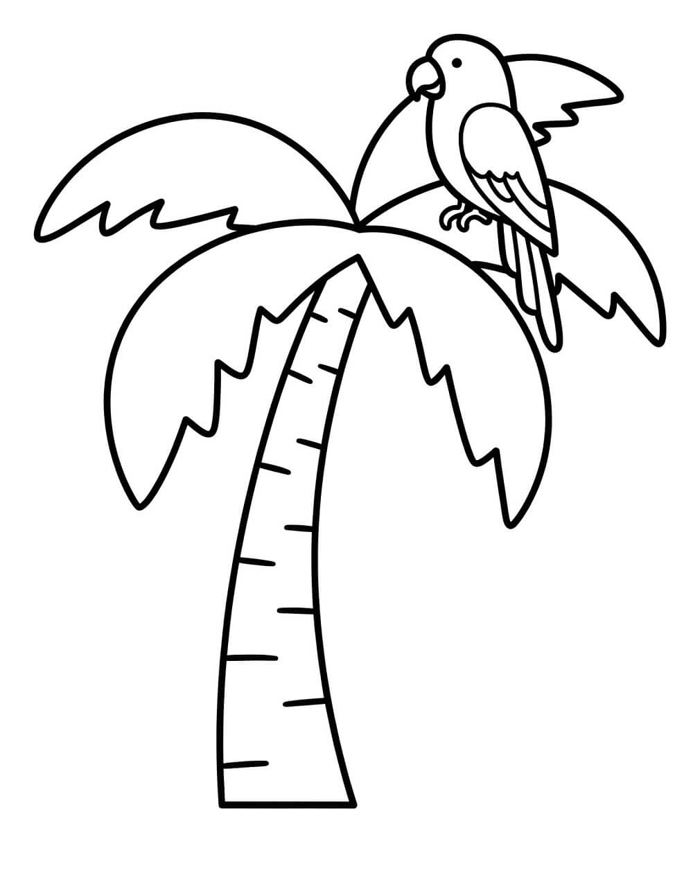 Palm Tree and Parrot