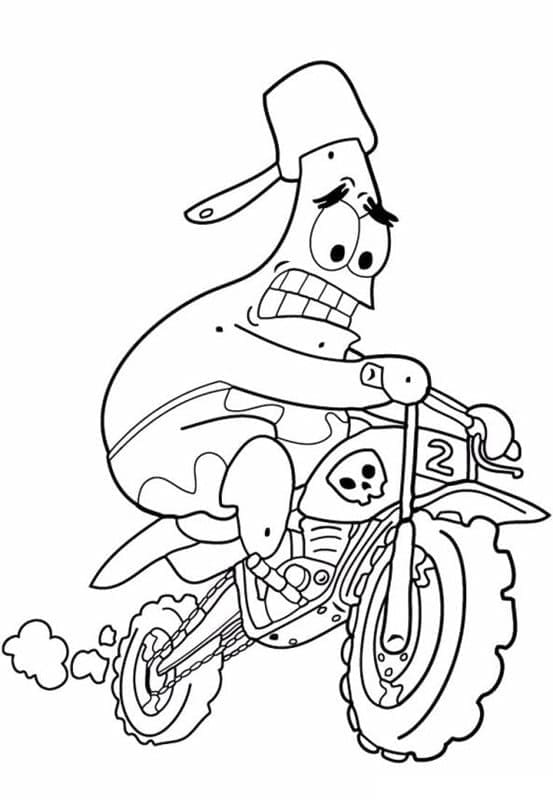 Patrick Star on Motorbike