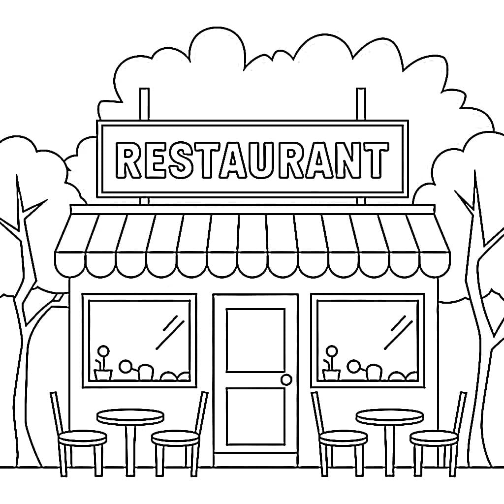 Restaurant coloring pages