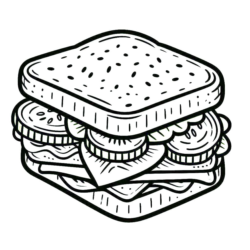Sandwich coloring pages