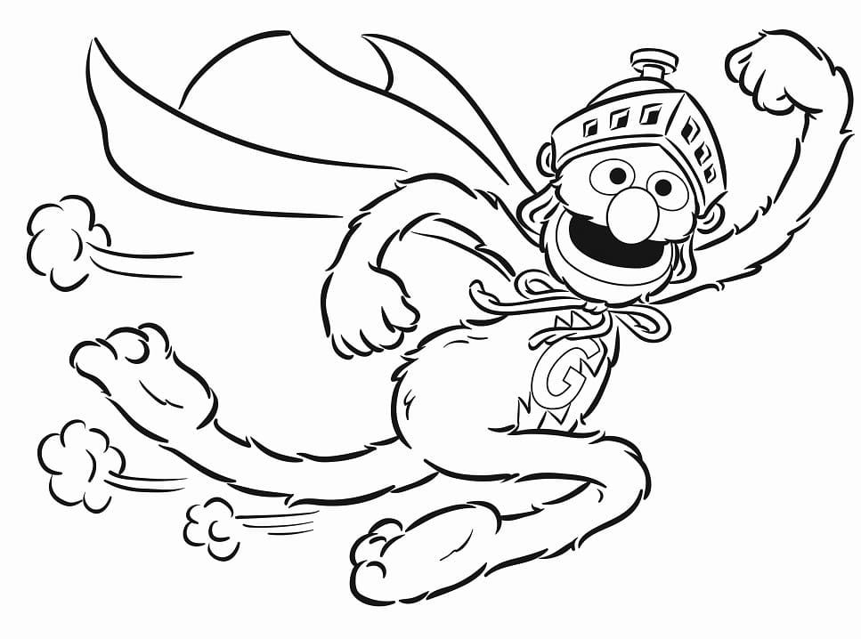 Super Grover Flying coloring page