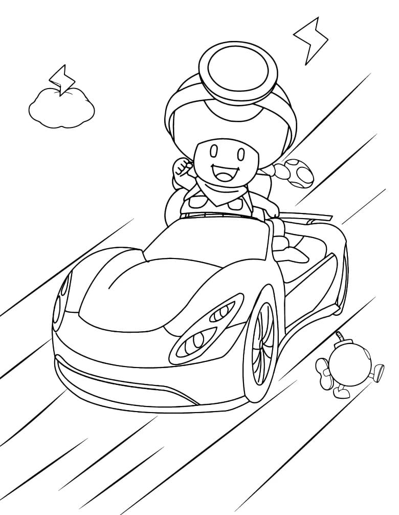 Toadette Driving Car