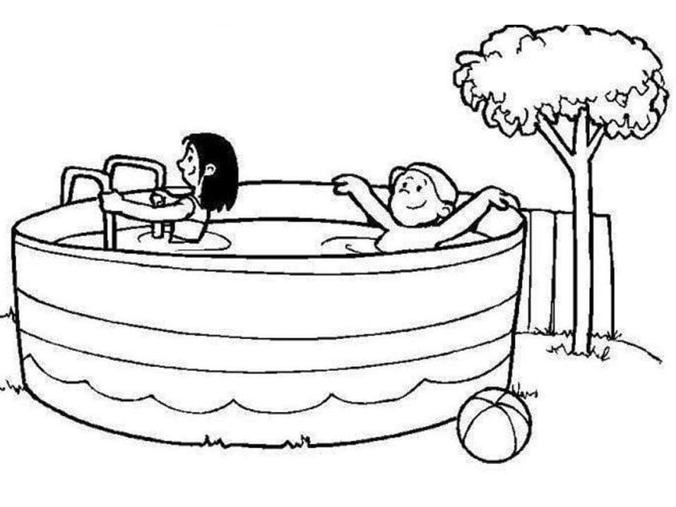 Two Kids in Swimming Pool