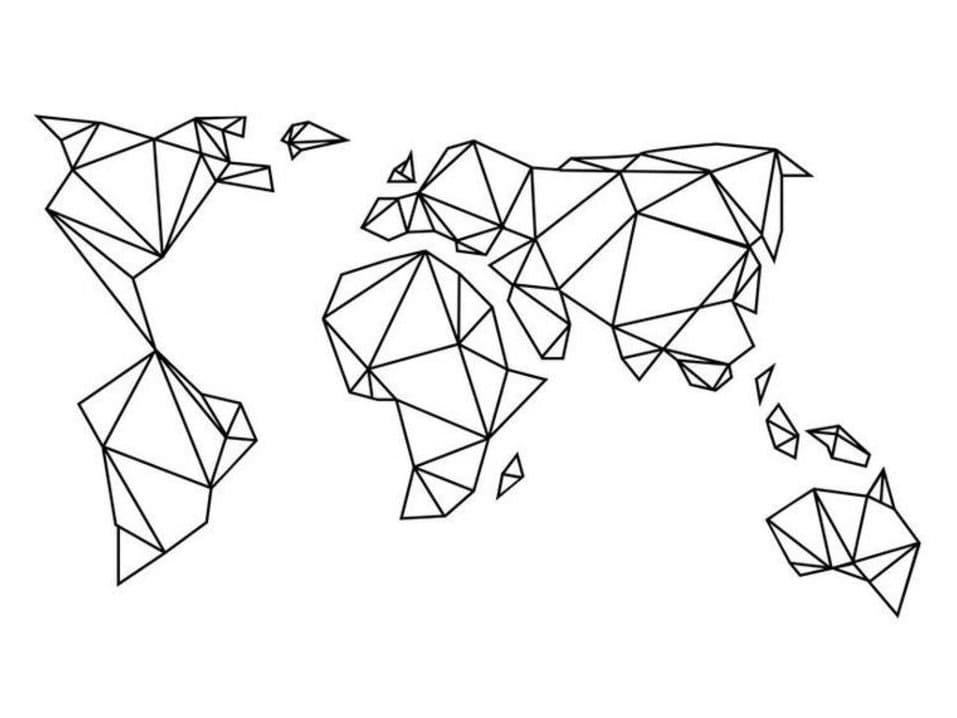 World Map Origami