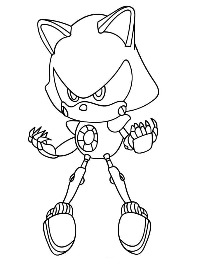 Adorable Metal Sonic coloring page
