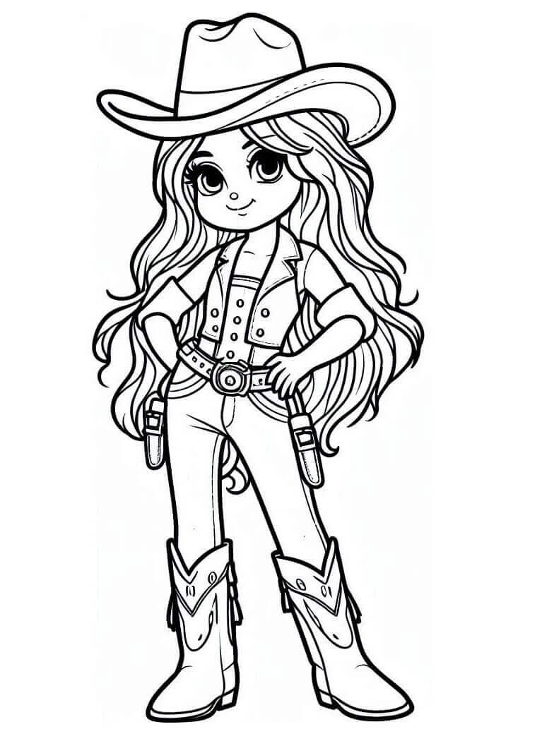 Cowgirl coloring pages