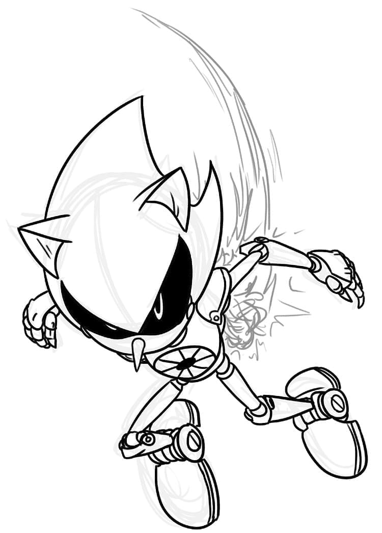 Awesome Metal Sonic coloring page